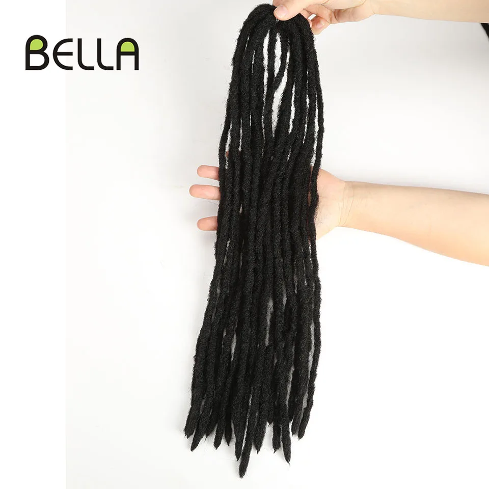 Накладные волосы Bella Dreadlocks черные коричневые синтетические 60 прядей дредлока для