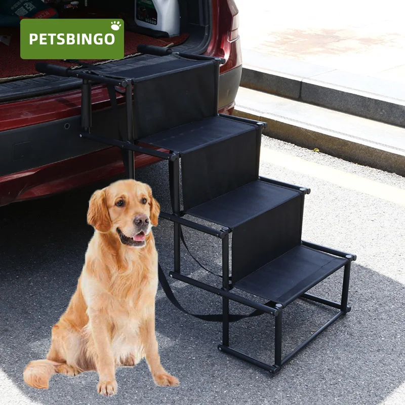 

Pets Bingo Foldable Dog Steps Stair Portable Ladder Ramp Retractable Puppy Staircase Outdoor Car Stairs Multifunction Pet Supply