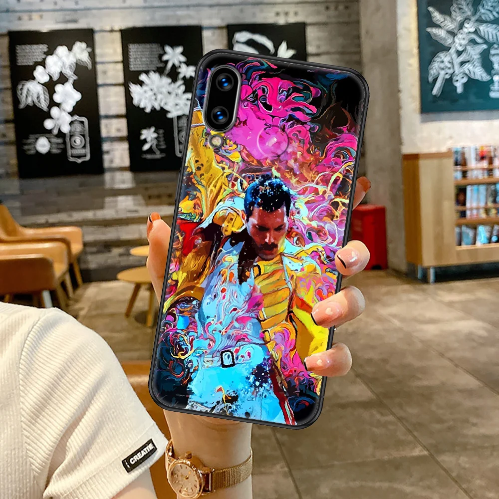 Чехол для телефона Queen Freddie Mercury Huawei Honor 6A 7A 7C 8A 8X 8 9 9X 10 10i 20 Lite Pro Черный силиконовый