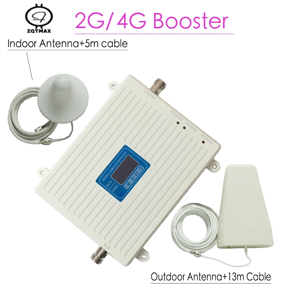GSM 900 4G LTE 1800 (FDD Band 3) двухдиапазонный Ретранслятор с ЖК дисплеем 70 дБ усиление МГц DCS