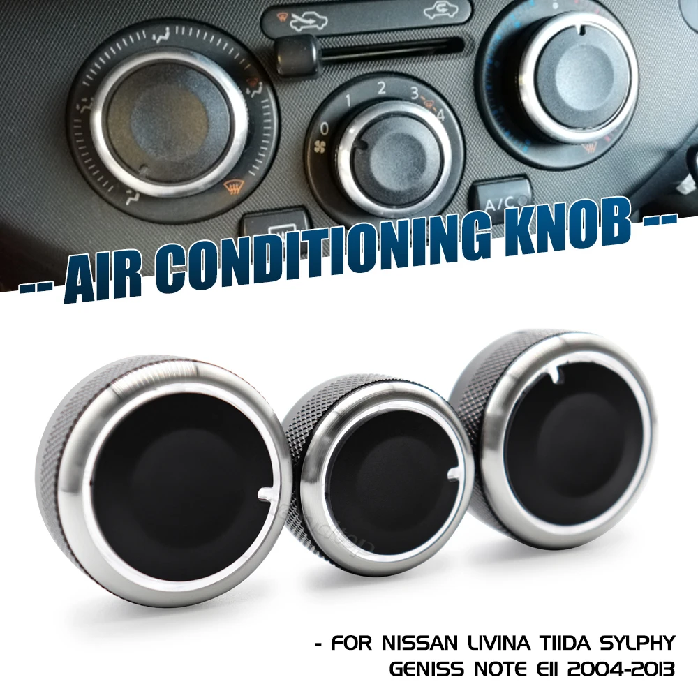 

For Nissan LIVINA TIIDA SYLPHY GENISS Note E11 2004-2013 Car AC Heater Climate Control Knob Panel Switch Knobs Air-con Buttons D