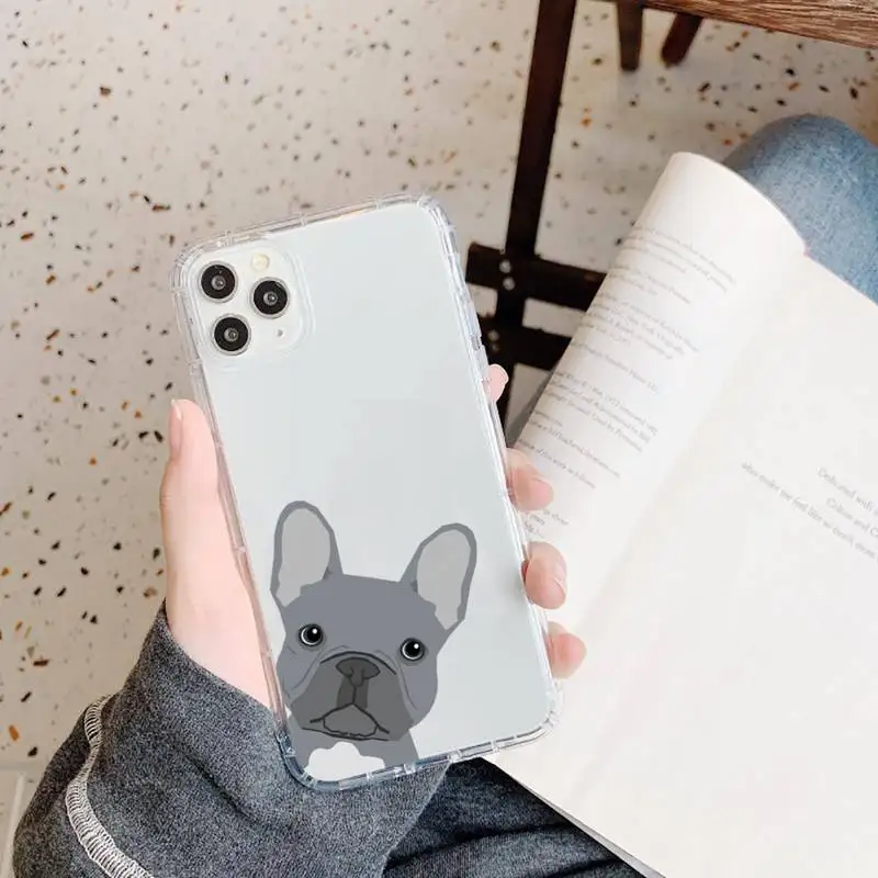

Pug Dog French Bulldog Phone Case Transparent soft For iphone 5 5s 5c se 6 6s 7 8 11 12 plus mini x xs xr pro max