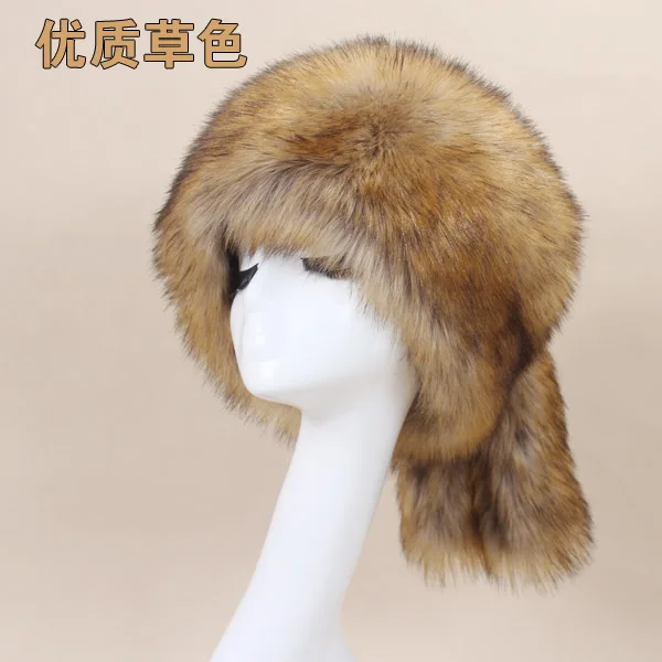 raccoon fur 1 Qearlstar Мужские Женские меховые шапки утепленные меховые шапки из искусственного меха на плоской подошве зимние русские повседневные роскошные шапки skullies beanie WME12 - Цвет: raccoon fur 1