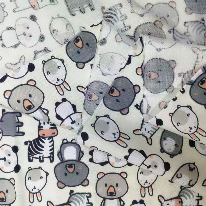 Милая хлопковая саржевая ткань с принтом животных DIY для шитья в стиле пэчворк
