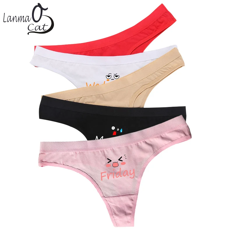 

5 шт./партия, женские хлопковые стринги, размеры XS -XXL