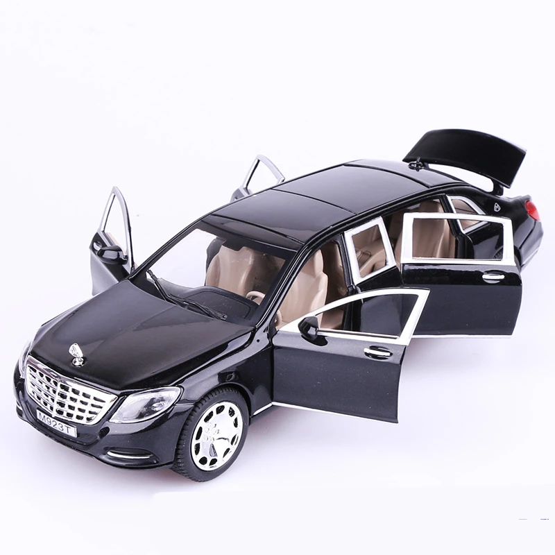 

1/28 Maybach S650 Alloy Car Model Diecasts High Simulation Metal Toy Car Model Simulation Sound Light Collection Childrens Gift