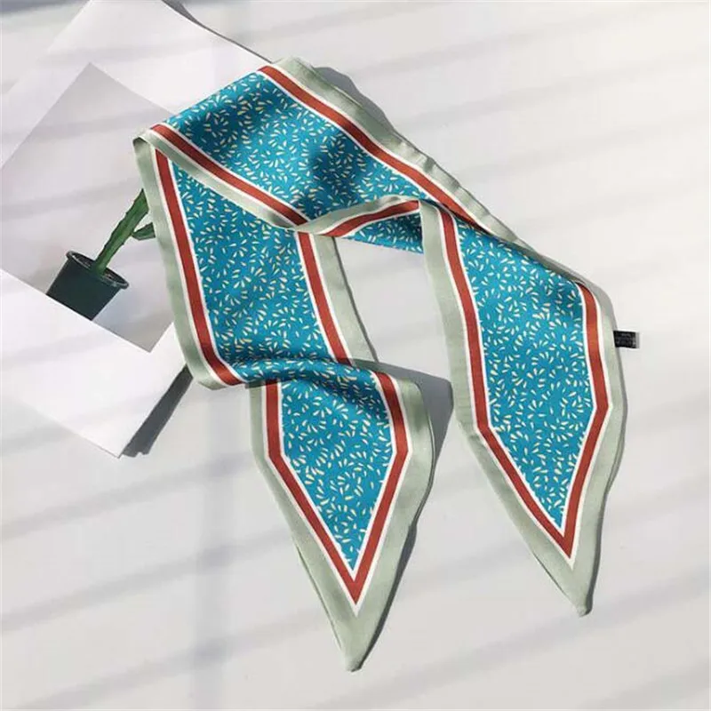 

2020 hijab scarf women bandana silk scarf foulard femme hair scarf Versatile flower Small scarf occupation popular Silk scarf