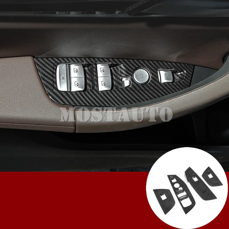 For BMW X3 G01 X4 G02 Carbon Fiber Style Door Window Switch Trim Cove 2018-2021 4pcs Car Accessories Interior Decor | Автомобили и