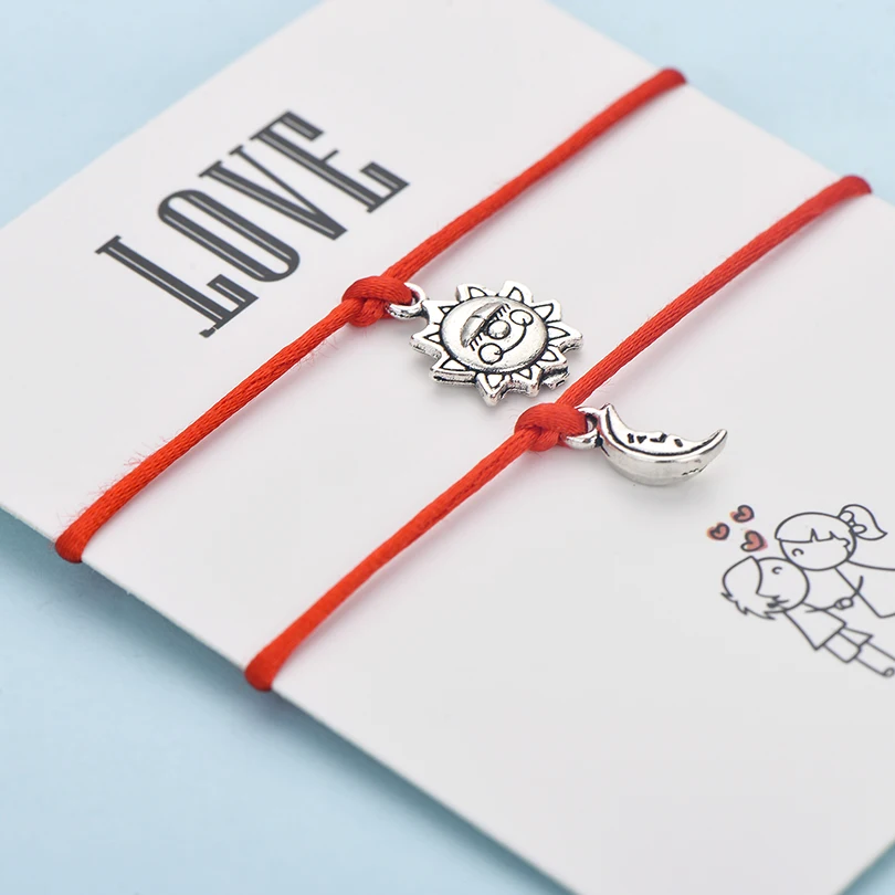 Женский и мужской браслет IYOE Подарочный винтажный с надписью Love Wish Card Moon 2