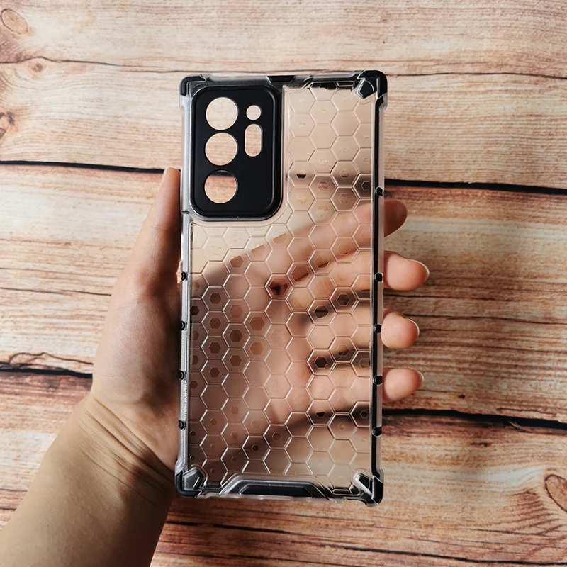 Чехол для Samsung Galaxy Note20 Ultra с защитой от падений и полупрозрачным сотовым рисунком