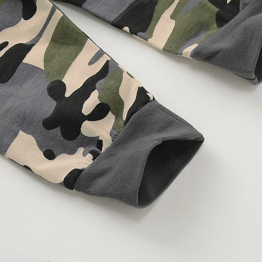 Новинка 2019 года Лидер продаж Камуфляжная одежда для маленьких мальчиков Топ с