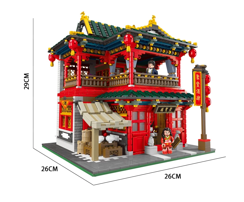 3267 шт Xingbao 01002 Zhonghua Street MOC креативная серия ресторан таверна строительные блоки кирпичи развивающие игрушки для взрослых