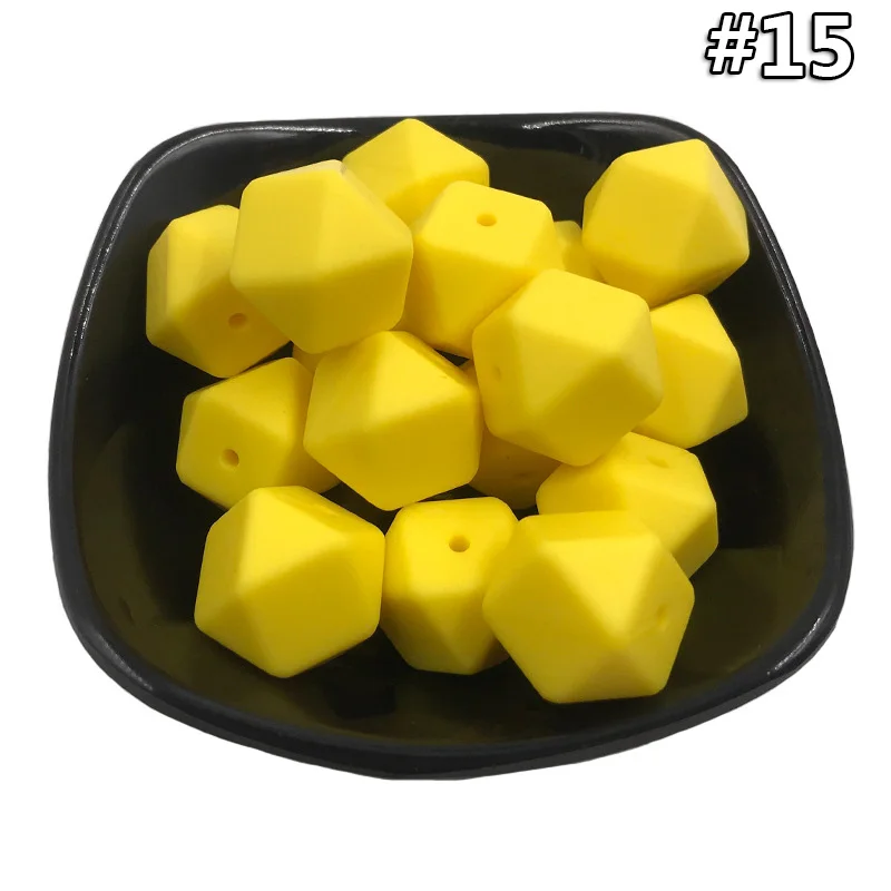 5PCS Beads 15 5 шт./компл. силиконовые шестигранные шарики 17 мм Силиконовые Шарики фитинг BPA бесплатно пищевого качества детские жевательные прорезыватели Прорезыватель Соска клип игрушка - Цвет: 5PCS Beads 15