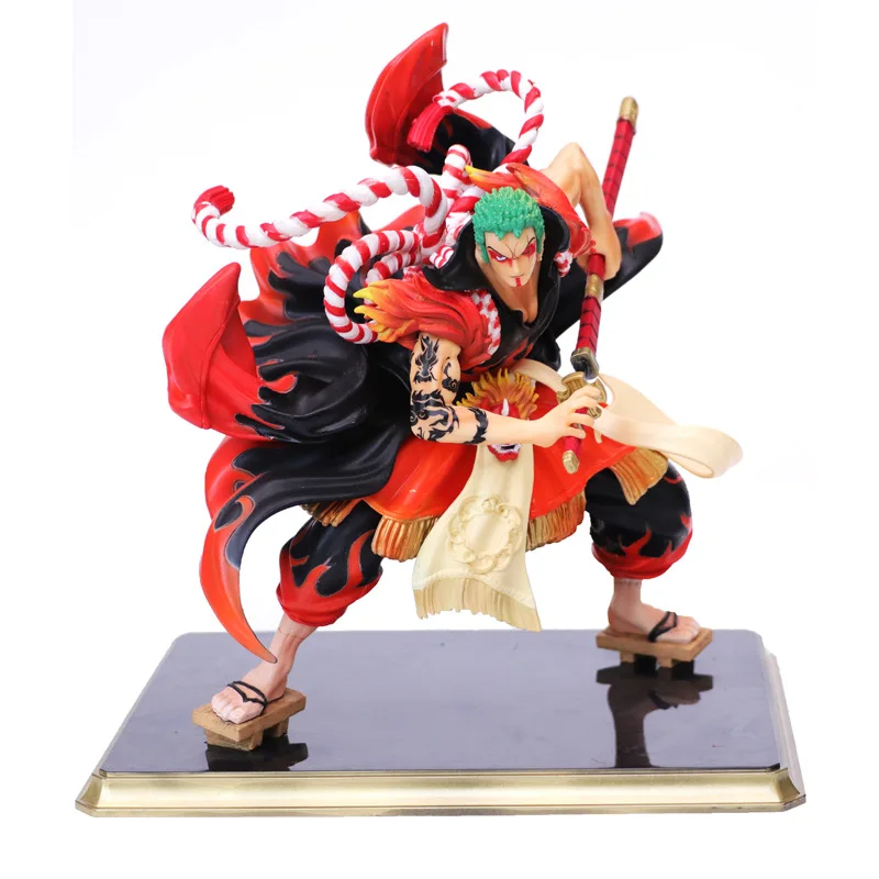 24センチメートルアニメワンピースゾロ歌舞伎版wano国国ルフィのパートナーpvcボックス像アクションフィギュア収集モデルギフトおもちゃl57 30 Off