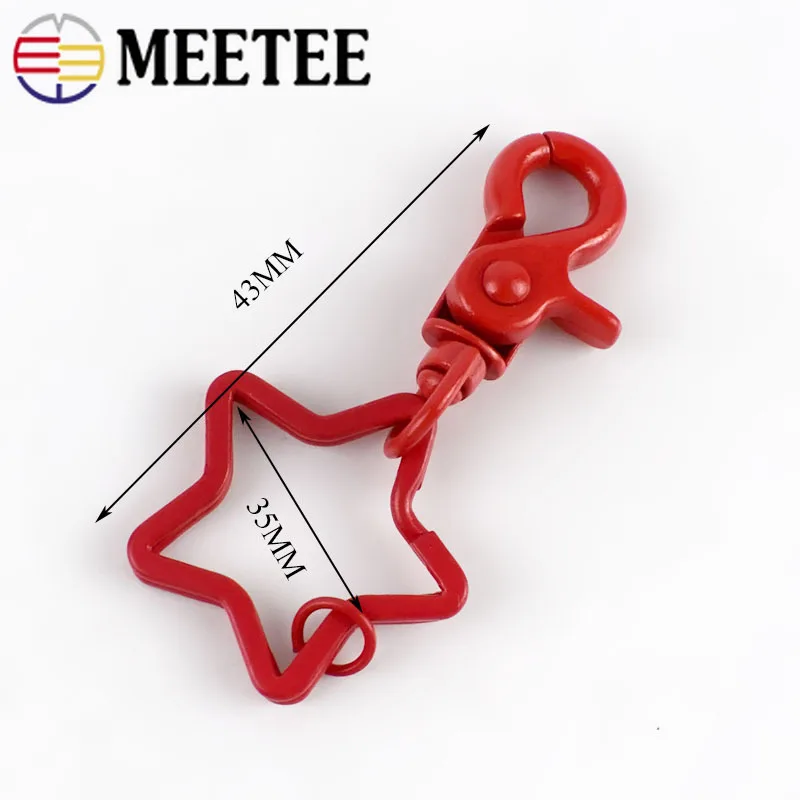 5/10 шт. Meetee 43 мм яркий брелок для ключей в виде звезды раздельная Пряжка собаки