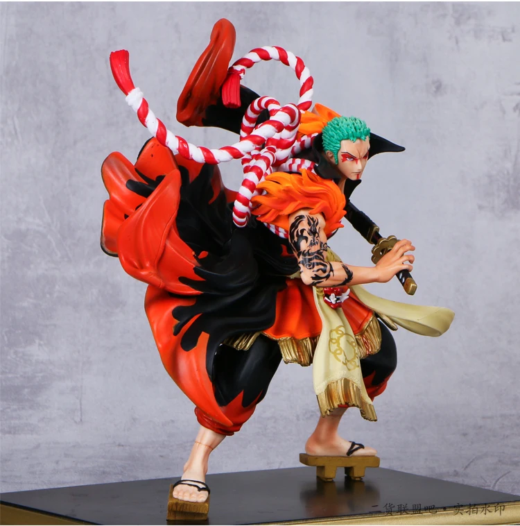 

Japan Original One Piece Hand-made Kabuki Zoro GK One Sword Style Lion Song Song Tianshi Kimono Model Anime