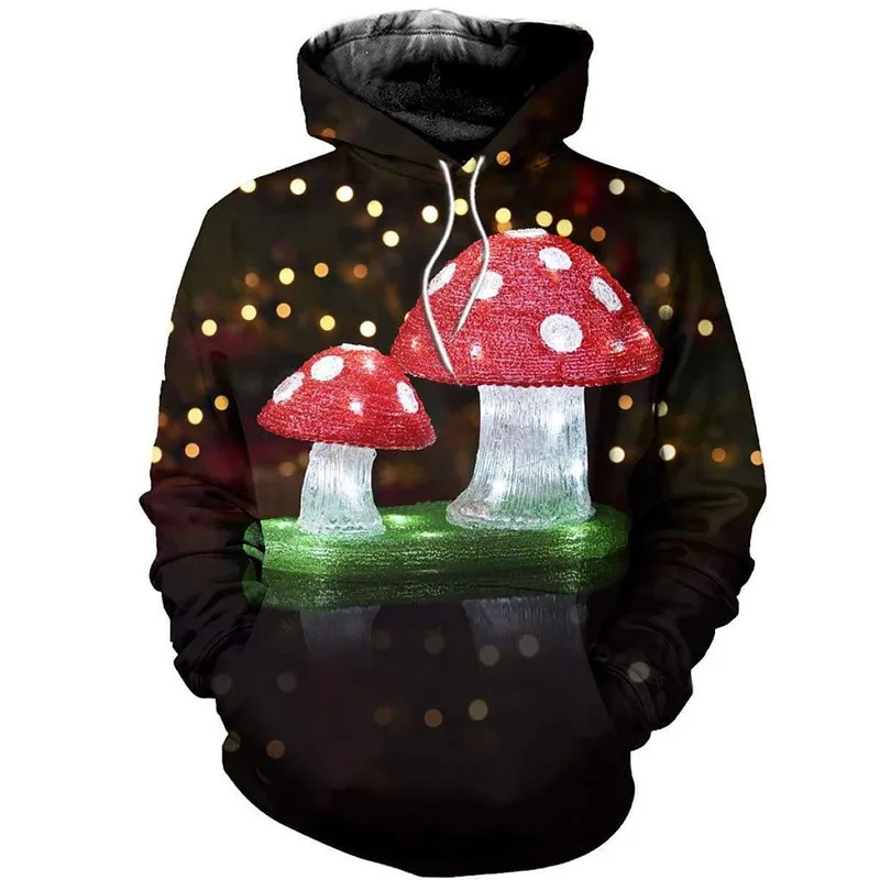 

Fashion 3D overall printed Christmas mushroom new zipper shirt casual Sweatshirt casual Street hip hop Hoodie