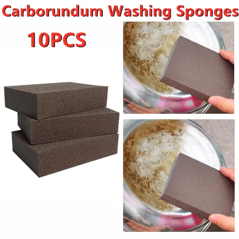 

10pcs Cleaning Brushes Multifunction Save Energy Cleaning Brushes Kitchen Cleaner Decontamination Carborundum Washing Sponges