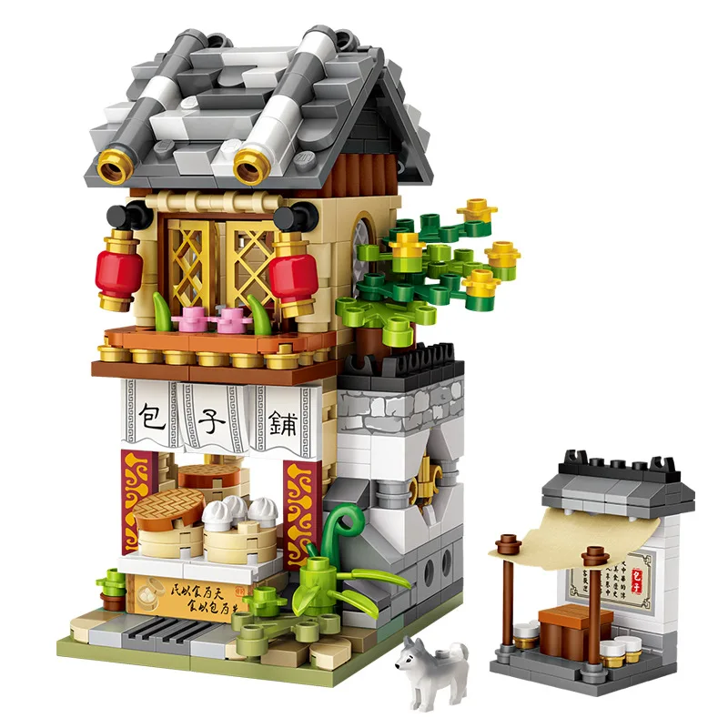 

Лоз мини-блоки китайской культуры-тематические строительные блоки мелкие частицы уличная сцена блоки детские развивающие игрушки