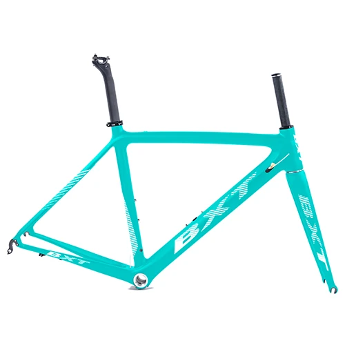 BXT full green Aero дороги углерода рама китайская дорожная Bicicleta карбоновая рама 50/53/55 см кадров углерода маршрут, углеродный руль для велосипеда Рама - Цвет: BXT full green