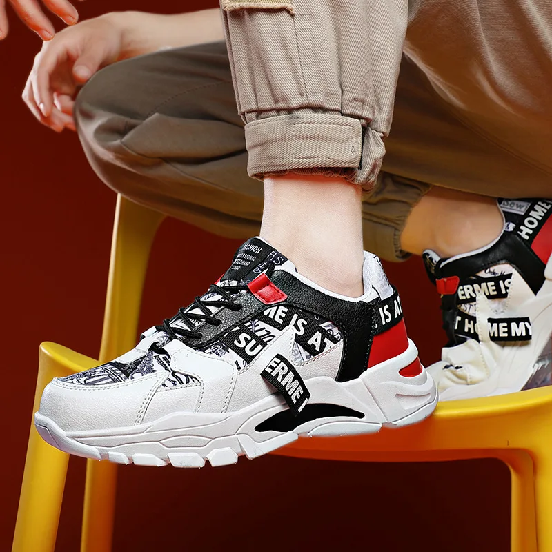 

2021 Spring New Youth Running Shoes Breathable Thick-soled Increased Casual Shoes Men's Shoes Mesh Sneakers Men's Sneakers