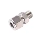 SS 304 прямой фитинг с двойным кольцом для труб 38 дюйма для мужской трубки 14 дюйма NPT BSP фитинги из нержавеющей стали 1 шт.