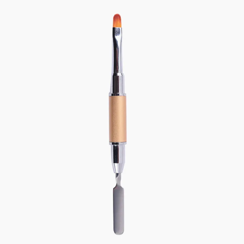 Nail Acrylic Brush Dual Head Art Drawing Pen Stainless Steel UV Gel Extension Gradient Painting Removal Spatula Stick | Красота и