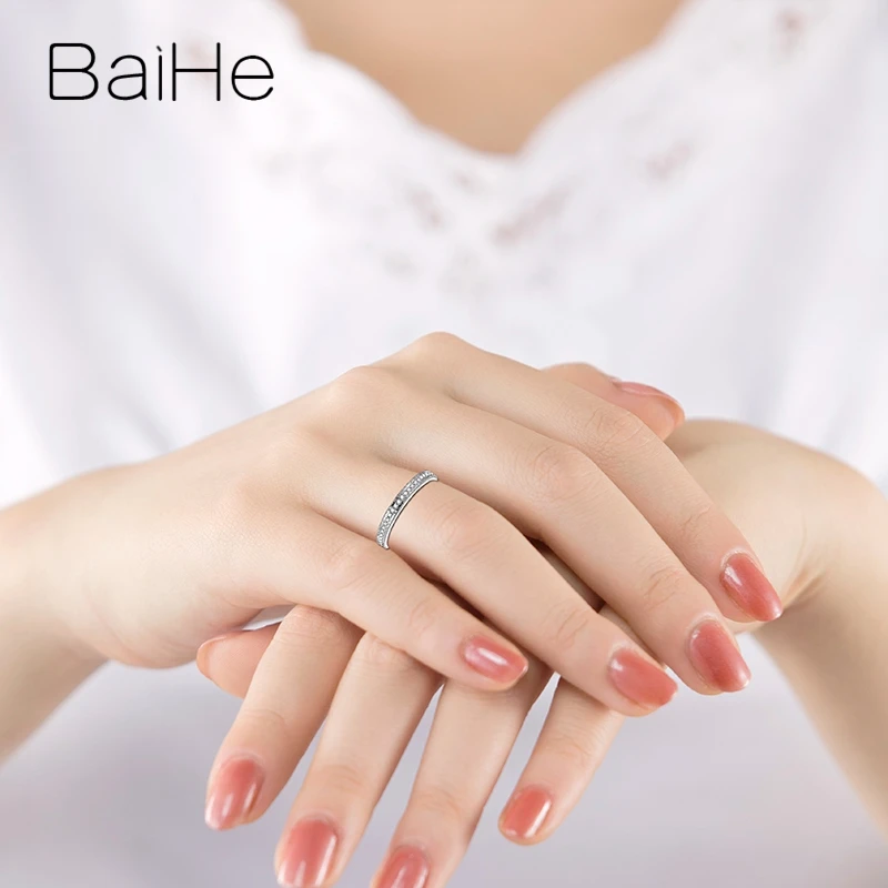 Кольцо BAIHE из белого золота 14 к с натуральными бриллиантами 0.2CT H/SI