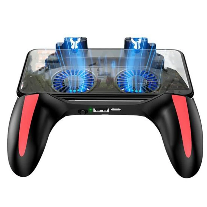 

Double Cooler Radiating Gamepad with Dual Cooling Fan for PUBG Mobile Controller Mobile Phone PUBG Joystick