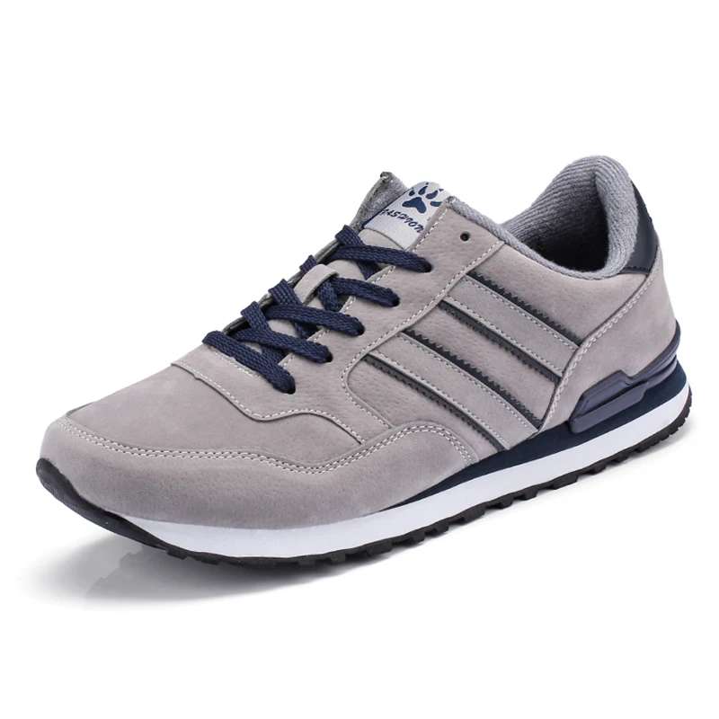 

Мужские кроссовки для бега, легкие кожаные дышащие, повседневная спортивная обувь, удобные, на плоской подошве, для улицы