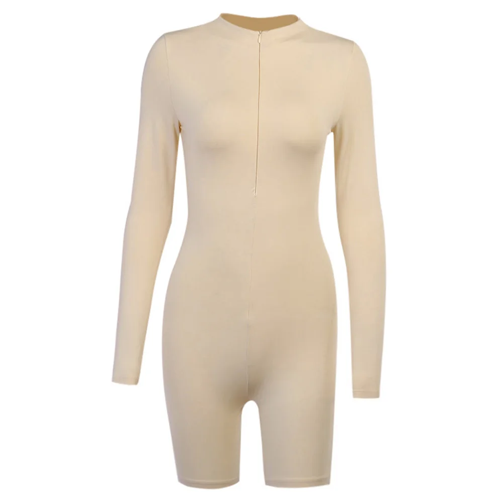 

Ladies Fashion Sports Sexy Fitness Suit Style Long Sleeve Skinny Jumpsuit Casual Streetwear Running Slim Suits With Zipper