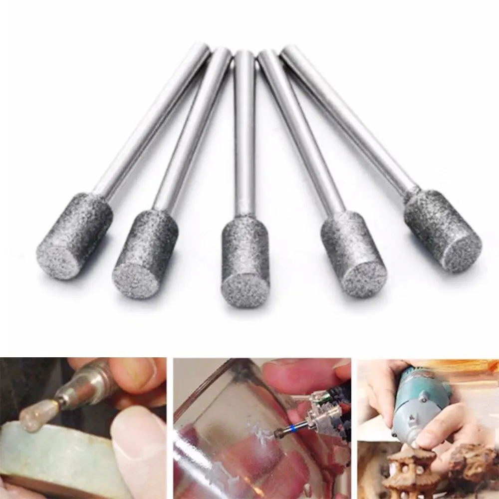

5PC Diamond Chainsaw Sharpener Burr Stone Round File Fits 1453 Craftsman Diamond Grinding Rod Mill Rotary Tool 5/32"