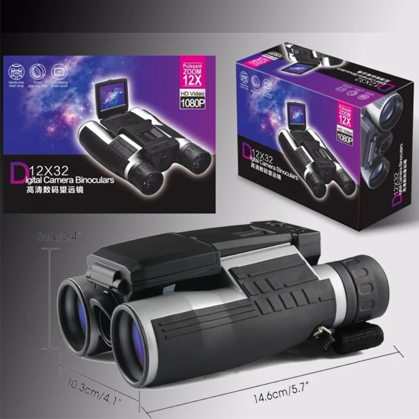 12x32 HD 1080p бинокль цифровая камера 5 Мп CMOS USB бинокулярный телескоп 2 0 ''экран зум