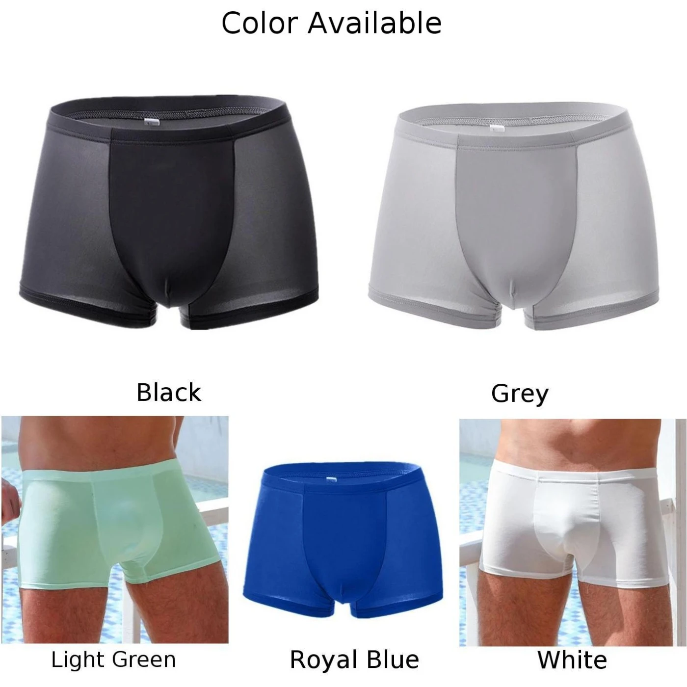 

Sheer Trunks See Through Mesh Boxers Briefs Swimwear Underwear Ice Silk