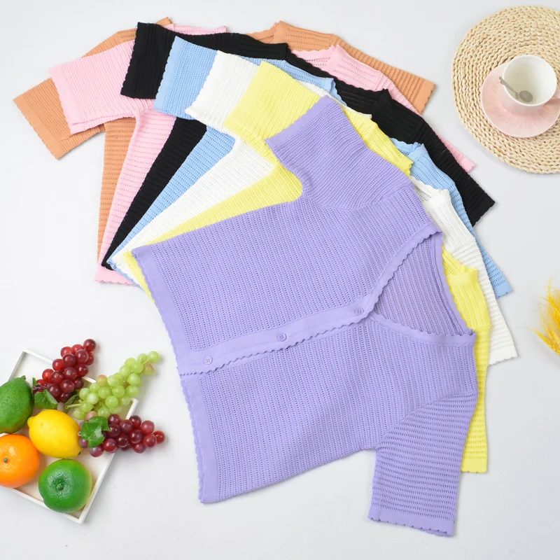 Женская трикотажная футболка с коротким рукавом V-образным вырезом | одежда