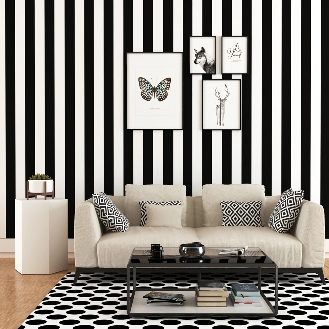 

Самоклеющиеся обои в полоску с перьями, наклейки в тропическом стиле, старая мебель, обновленная комната, настенные декоративные пленки