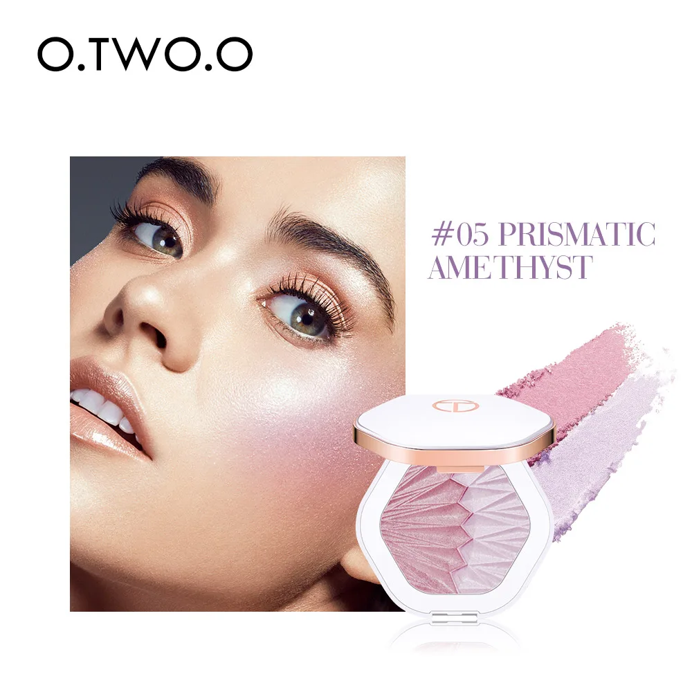 Prismatic Amethyst O.TWO.O 2 в 1 хайлайтер палитра осветитель лица мерцающий контурный корпус хайлайтер светящийся макияж жемчуг белый розовый фиолетовый - Цвет: Prismatic Amethyst