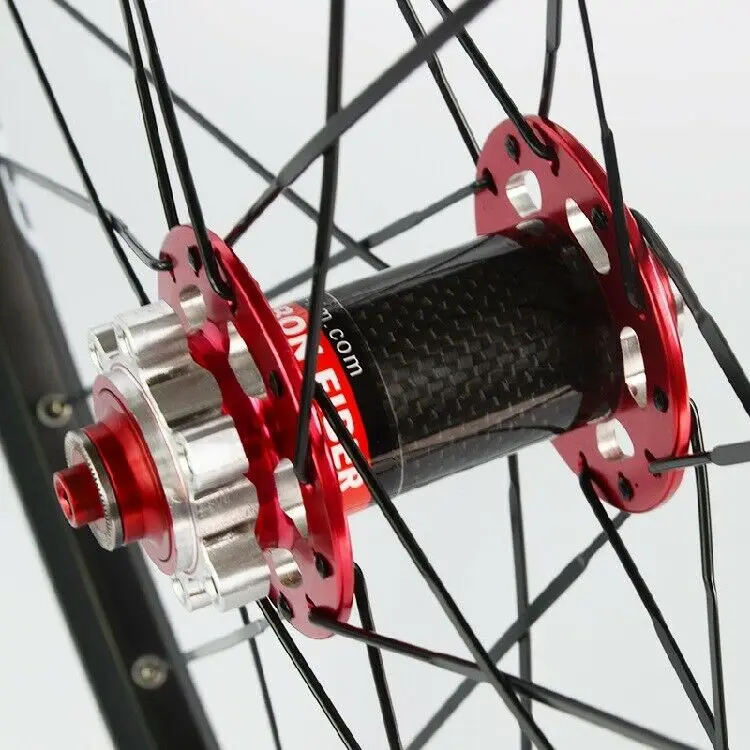 Black Red-26-front RXR 26er 27,5 er 29er колеса для горного велосипеда, карбоновая ступица, комплект колес MTB, диски, дисковый тормоз, передние и задние колеса 100/135 мм QR - Цвет: Black Red-26-front