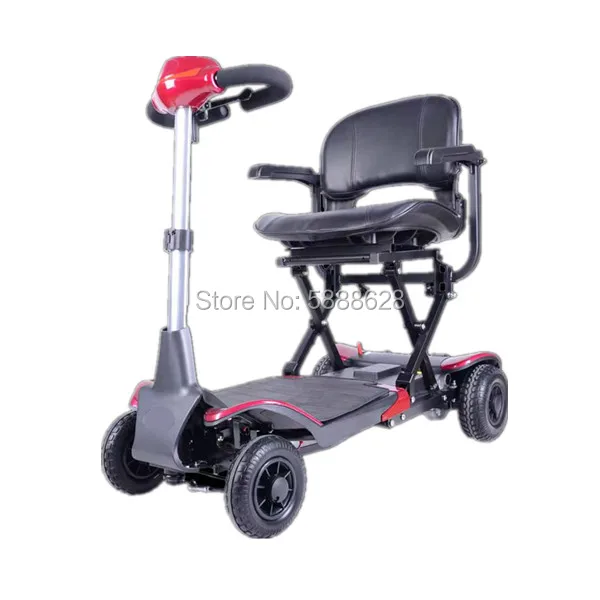 

Free Shipping elderly 4 wheels outdoor travel lithium battery remote control fold electric wheelchair mobility scooter disabled