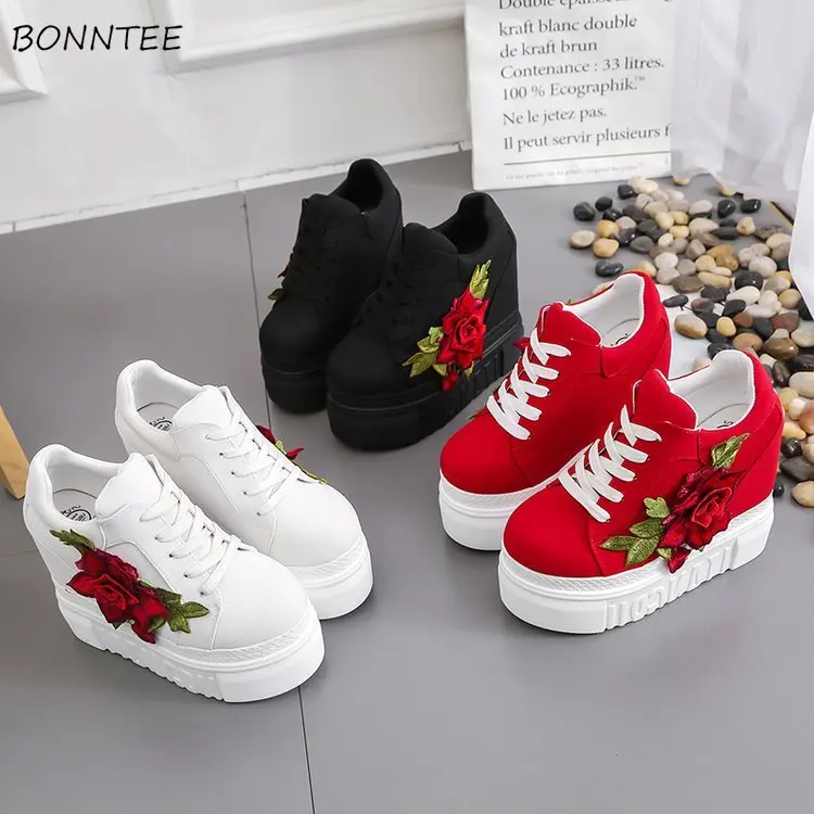 Кеды женские прогулочные Вулканизированная подошва на шнуровке танкетка