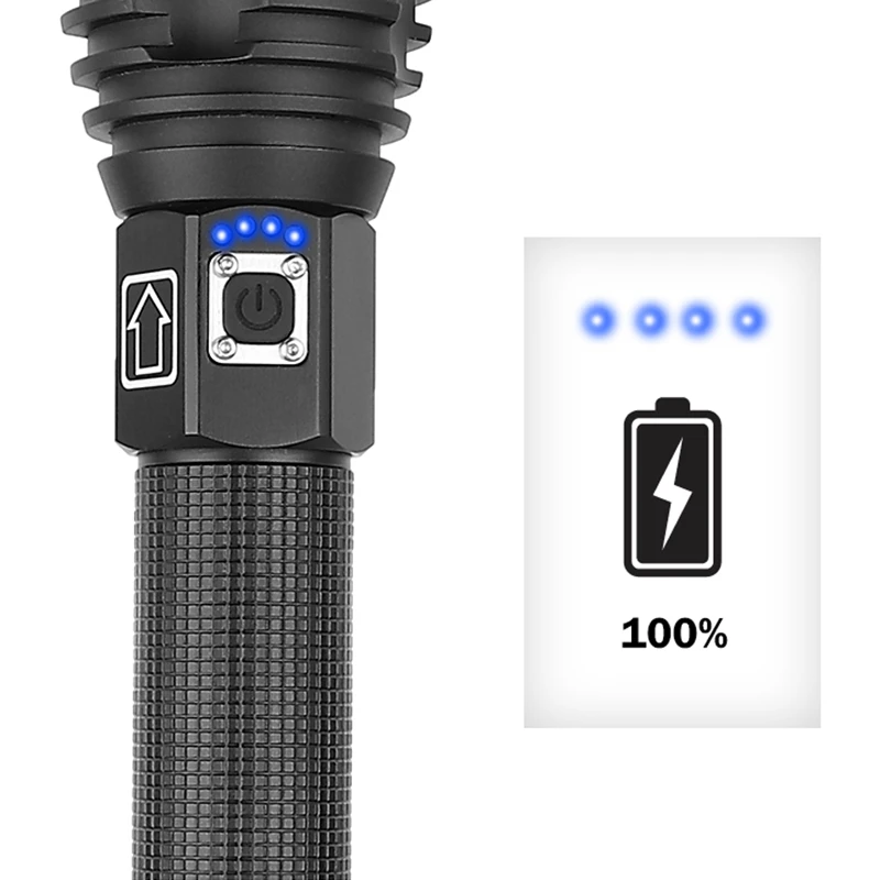 Светодиодный тактический вспышки светильник XHP70.2 XHP50.2 XHP90 USB Перезаряжаемые Водонепроницаемый Охота светильник 18650 26650 масштабирования фонарь