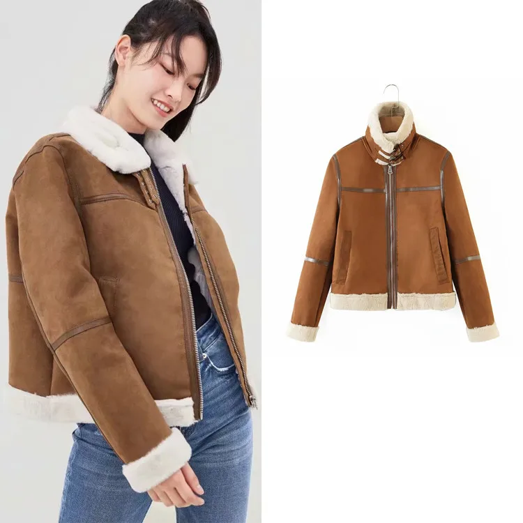 

2021 feminino korean abrigos mujer ins fur coat autumn winter women top za người phụ nữ áo khoác