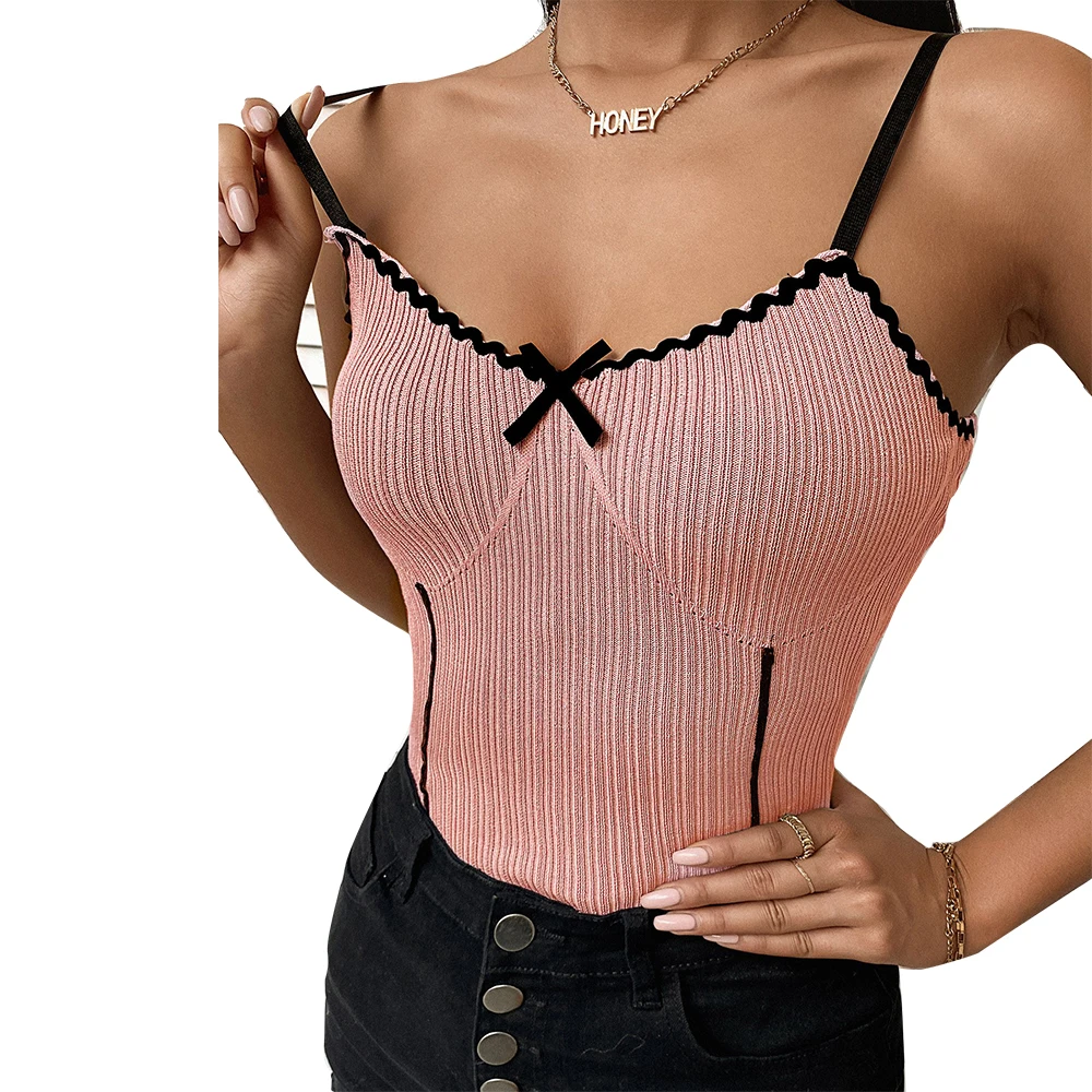 

Женский трикотажный топ на бретельках, черный/белый/серый облегающий укороченный топ, лето 2022