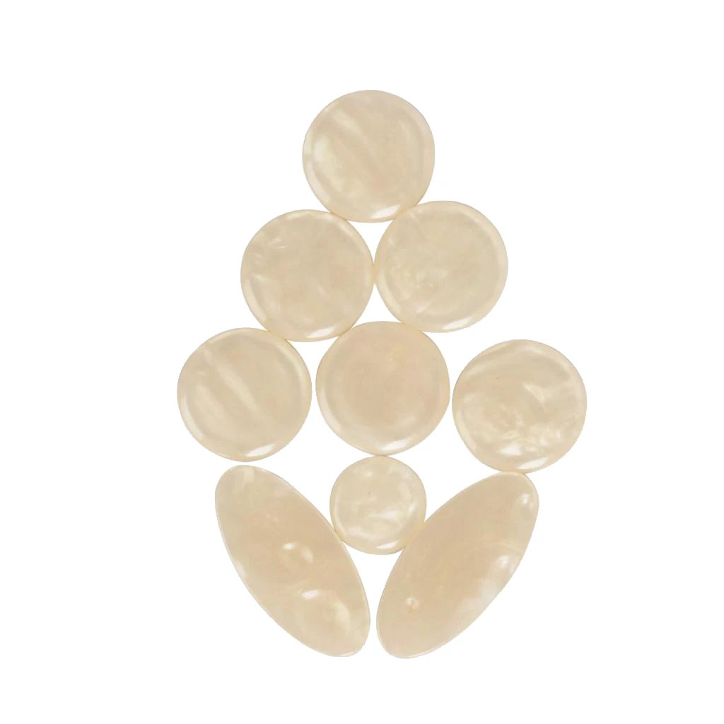 9 Pieces White Shell Key Button Inlays for Alto Tenor Soprano Saxophone Sax | Спорт и развлечения