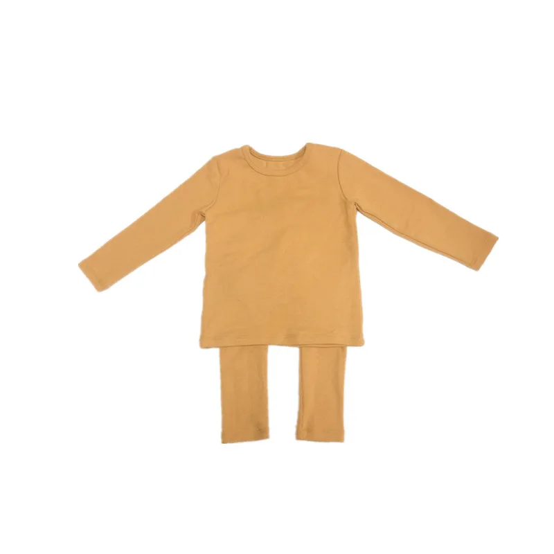 

2020 children's spring solid color suit long-sleeved T-shirt + trousers
