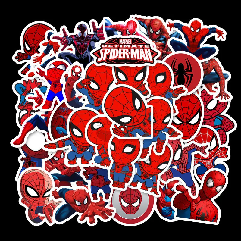 

35pcs Marvel Spiderman Cartoon Anime Superhero Spiderman Trolley Skateboard Notebook Graffiti Sticker Children's Gift