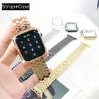 Ремешок-цепочка для Apple Watch band Series 6 se 5 4 3 2 42 мм 44 мм 38 мм 40 мм, стальной сменный Браслет, аксессуары для iWatch loop