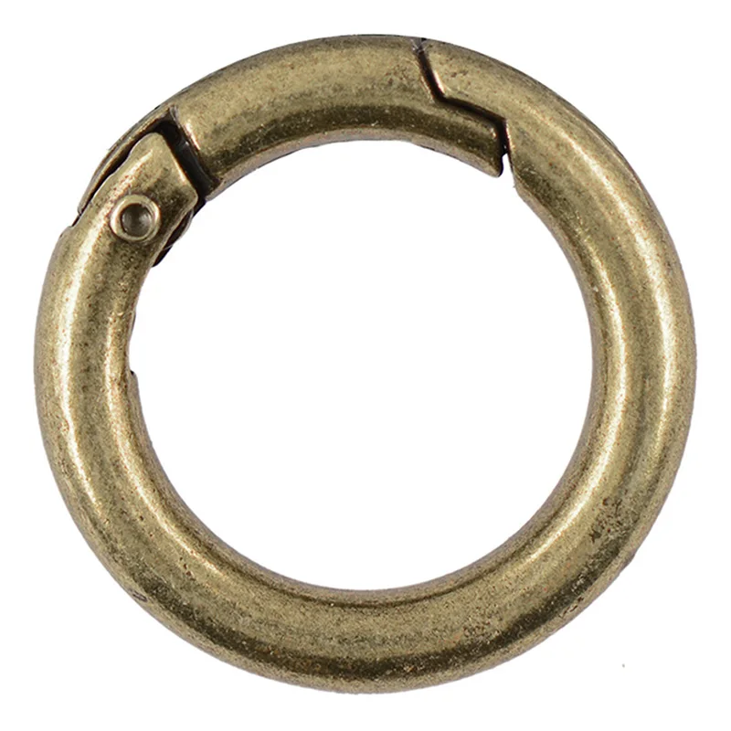Bronze 28mm Круглый карабин из нержавеющей стали Тактический Многофункциональный многофункциональный инструмент Блокировка круг карабины скалолазание EDC брелок для ключей - Цвет: Bronze 28mm