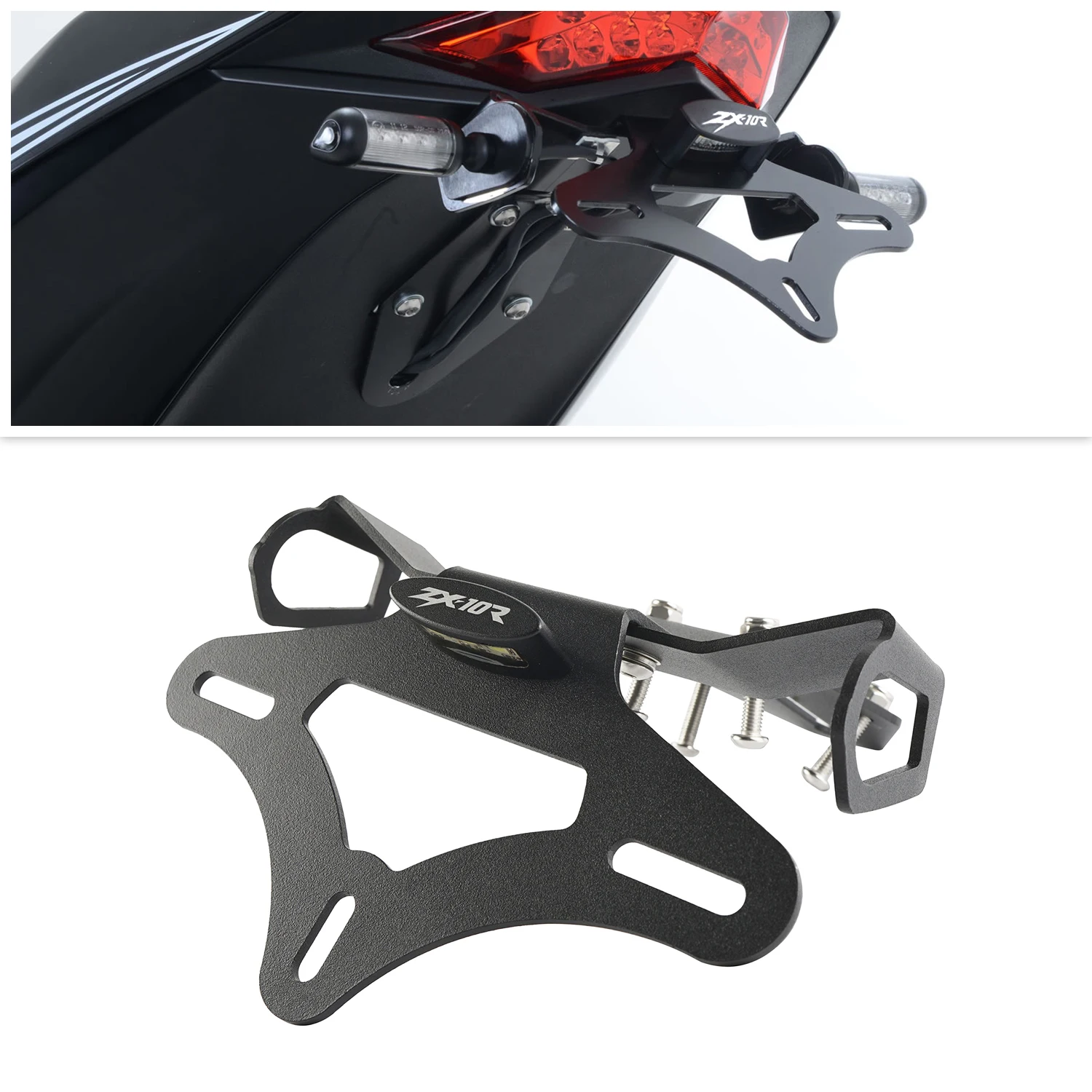 

For Kawasaki ZX-10R 2016-2021 Motorcycle Accessories License Plate Holder License Bracket Tail Tidy Fender Eliminator Black