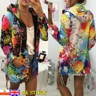 Новинка, Женское пальто, толстовка с капюшоном на молнии с длинным рукавом, парка, осенняя разноцветная куртка, пальто, верхняя одежда, пальто